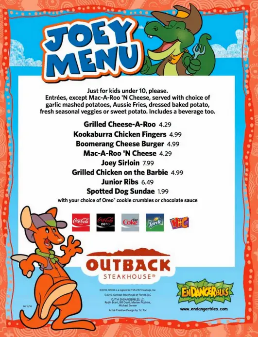 Does outback steakhouse have a kids menu?